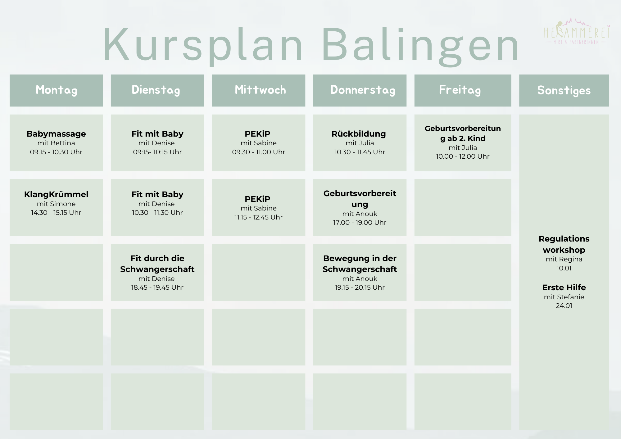Kursplan Balingen