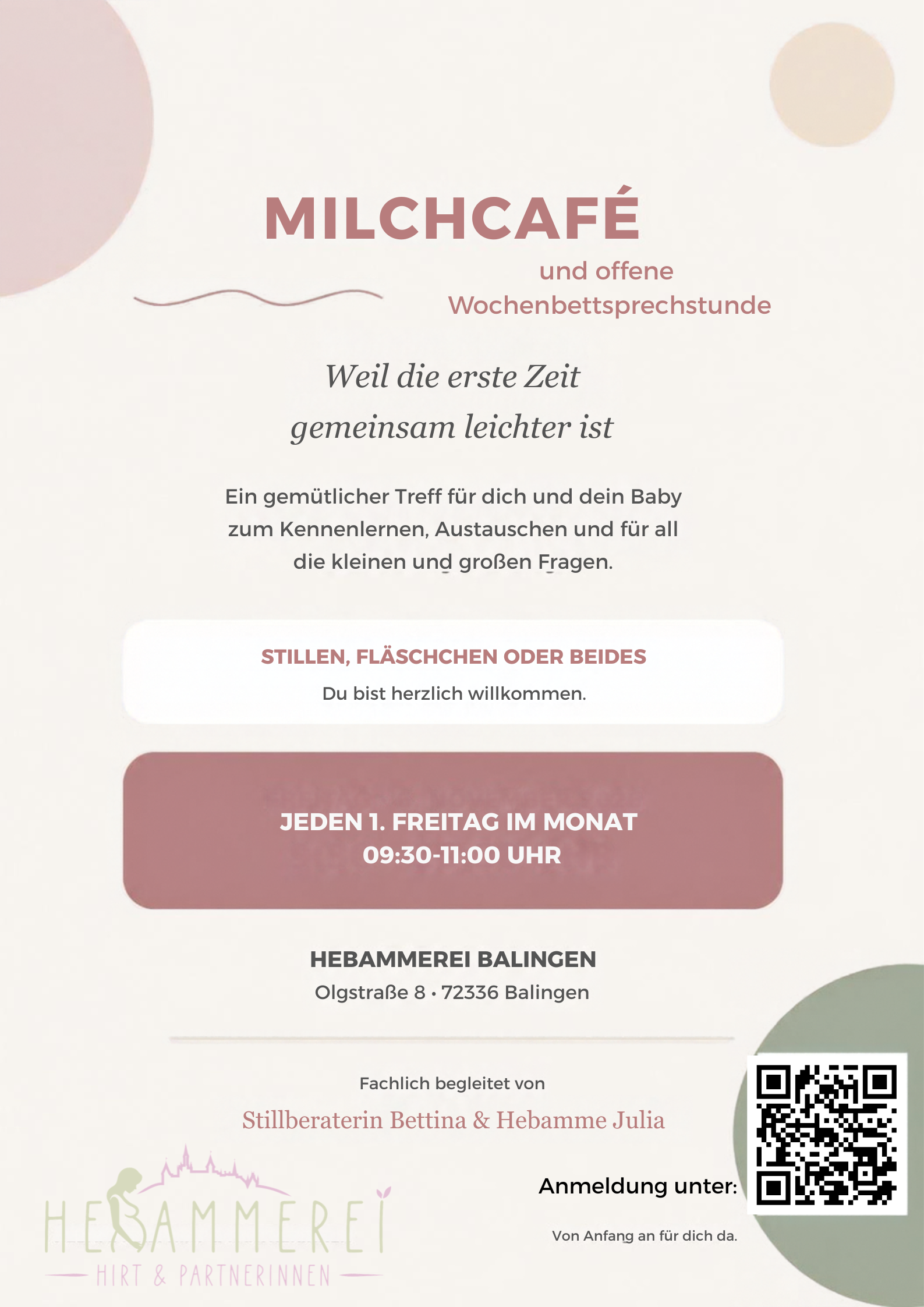 Stillcafe und offene Wochenbettsprechstunde Balingen